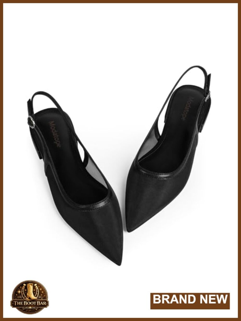 Modatope Slingback Flats Pointed Toe Ballet Classic Low Heel Dress Sandals
